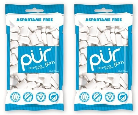 (2 Pack) - Pur Gum - PUR Gum Peppermint Bag | 80g | 2 PACK BUNDLE - BeesActive Australia