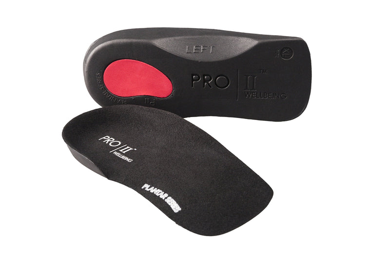 PRO 11 WELLBEING 3/4 Insoles for Plantar Fasciitis and Over-Pronation (5/6.5 UK, Black) 5/6.5 UK - BeesActive Australia