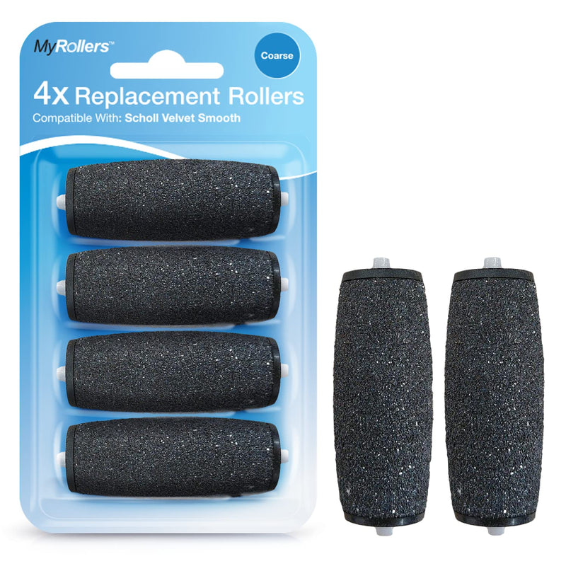 4 x Compatible with Scholl Velvet Smooth Diamond Refill Replacement Rollers (Coarse) Coarse - BeesActive Australia