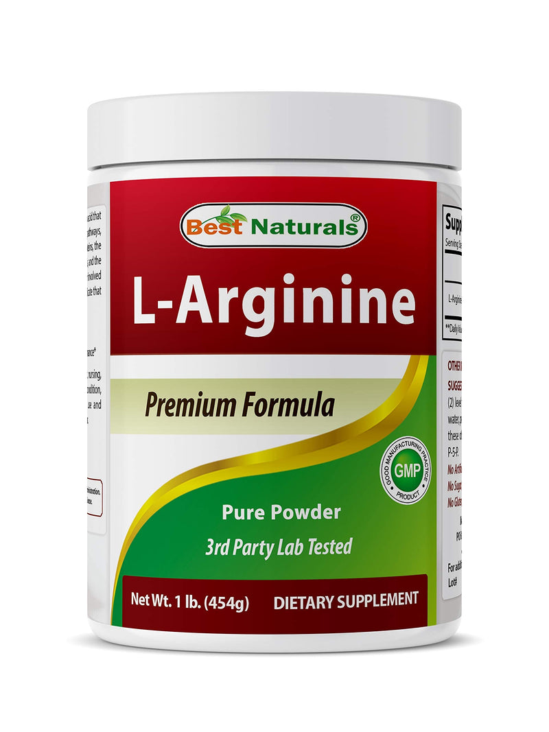 Best Naturals L-Arginine Powder 1 Pound - Pure Pharmaceutical Grade Free Form - Best Amino Acid Arginine Supplements for Women & Man - Promotes Circulation and Supports Cardiovascular Health - BeesActive Australia