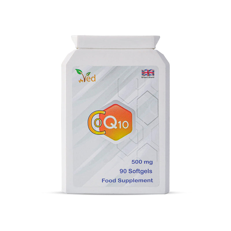 VED Co Enzyme Q10 | Support Healthy Heart and Muscles | Promote Cellular Energy | Reduce Headaches | 500mg 90 Softgels - BeesActive Australia