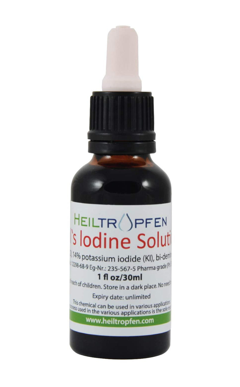 7% Lugols Iodine Solution 1 Oz - 30 ml | 21% Lugol's liquid formulation | Made with 7 Percent Iodine and 14% Potassium Iodide | Heiltropfen� - BeesActive Australia