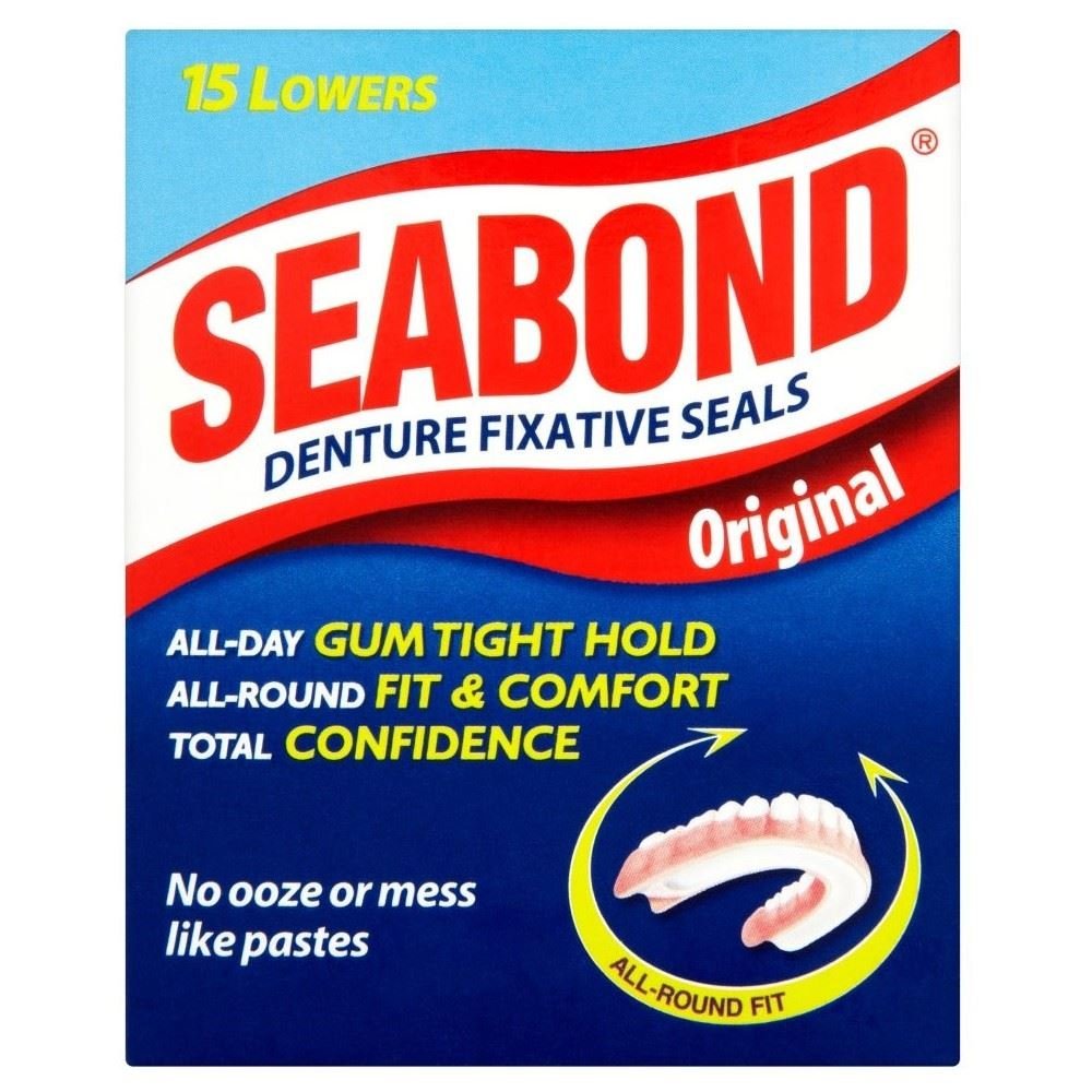 Seabond Denture Fixative Seals Lowers (15) - Pack of 2 - BeesActive Australia