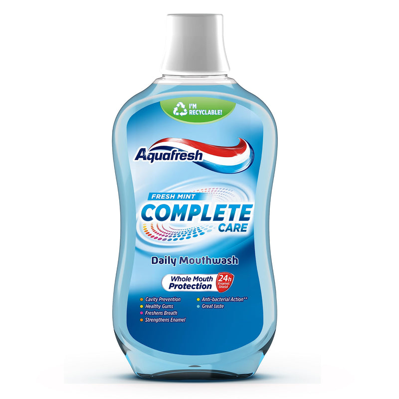 Aquafresh Complete Care Mouthwash with Fluoride, Fresh Mint, 500ml - BeesActive Australia