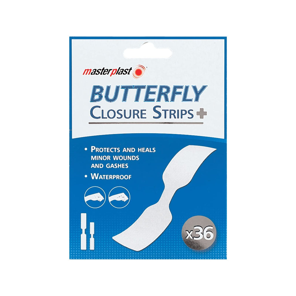 MASTERPLAST Butterfly Quick Closure Strips Pack of 36, White 36 Count (Pack of 1) - BeesActive Australia