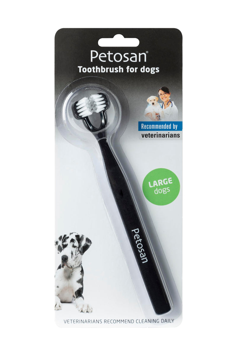 Petosan Double-Headed Toothbrush for Large Dogs - Effective Dental Care, Reduces Plaque and Tartar, Veterinarian Approved (16+kg) 1 count (Pack of 1)