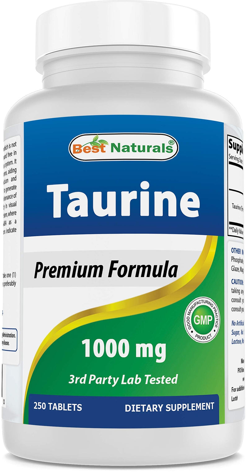 Best Naturals Taurine 1000 Mg Tablet, 250 Count (250 Count (Pack of 1)) - BeesActive Australia