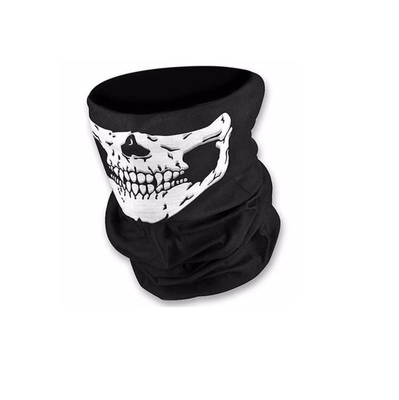 FamilyFirst Men's Skull Face Mask- Neck Tube Snood Balaclava- Ski Cycle Biker BMX Paintball Bandana Scarf, Black, One Size - BeesActive Australia