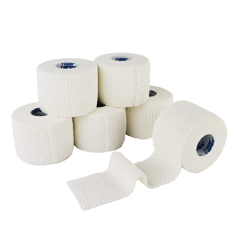 TIGER TAPES - 6 Rolls of Tearable Elastic Adhesive Bandage | 5cm x 6.9m – Easy Tear EAB Tape for Wrist, Knee, Ankle & Ear Strapping - Lightweight & Breathable Adhesion - Used for Prevention, Injuries, Rugby Players, Goalkeepers, Football, Weightlifting... - BeesActive Australia