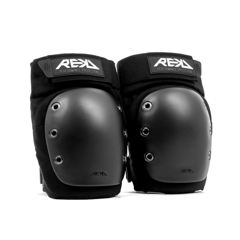 REKD Ramp Knee Pads | Impact Resistant Heavy Duty Neoprene Pads | Set w Adjustable Straps Breathable Material Shock Absorption | Unique Ergonomic Fit for Added Comfort and Safety | Action Sports S Black - BeesActive Australia