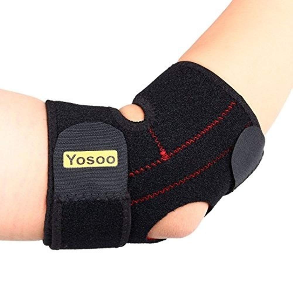 Yosoo Adjustable Neoprene Tennis Golfers Elbow Brace Wrap Arm Support Strap Band Black - BeesActive Australia