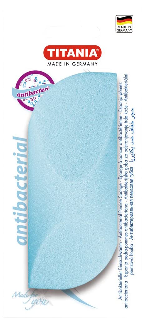 Titania Pumice Sponge Handy Moulded Antibacterial on Skin Card, Blue, pack of 1, 21 g - BeesActive Australia
