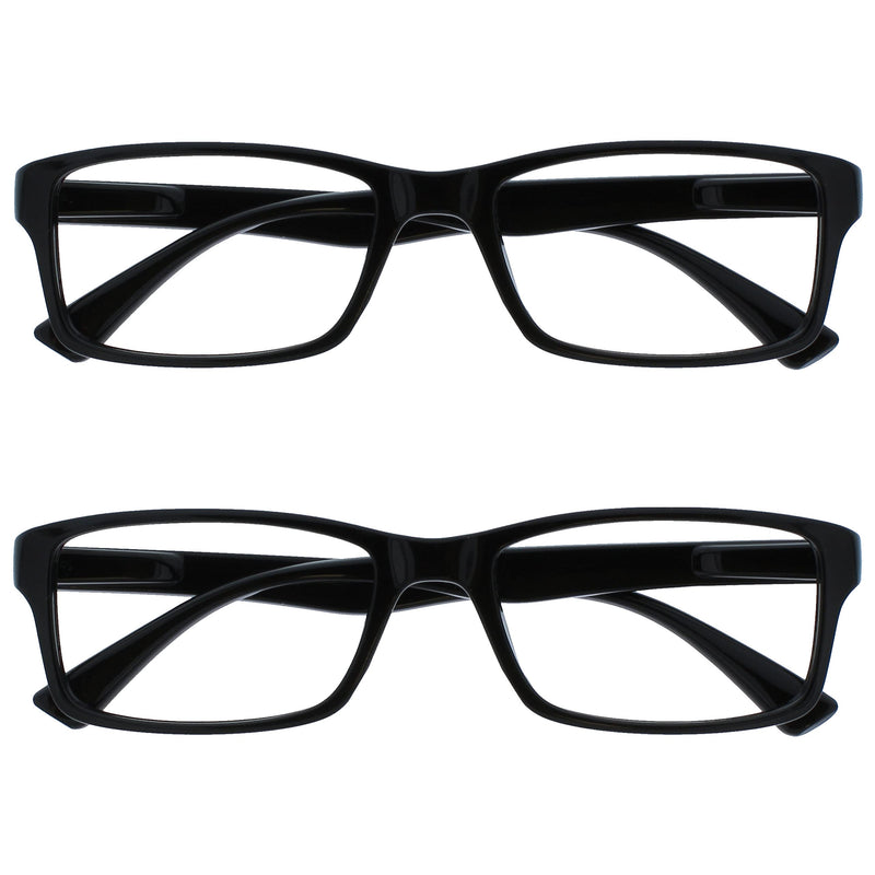 The Reading Glasses Company Black Readers Value 2 Pack Mens Womens UVR2092BK +1.50 +1.50 Magnification Single - BeesActive Australia