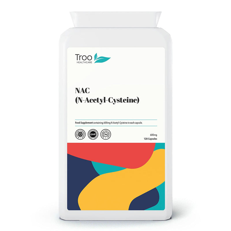 Troo NAC Supplement 600mg - 120 Capsules - N Acetyl Cysteine Amino Acid Providing Non Toxic Stable Form of L-Cysteine - UK Manufactured to GMP Standards - BeesActive Australia