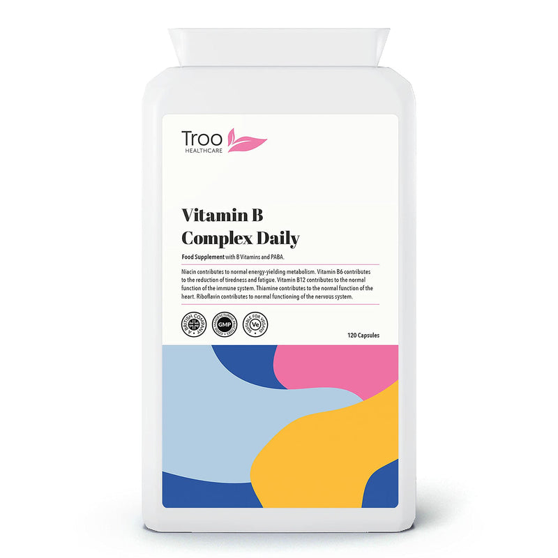 Vitamin B Complex Daily 100 Supplement - 120 Capsules | Minimum 100 NRV Daily Supplement | UK Manufactured - BeesActive Australia