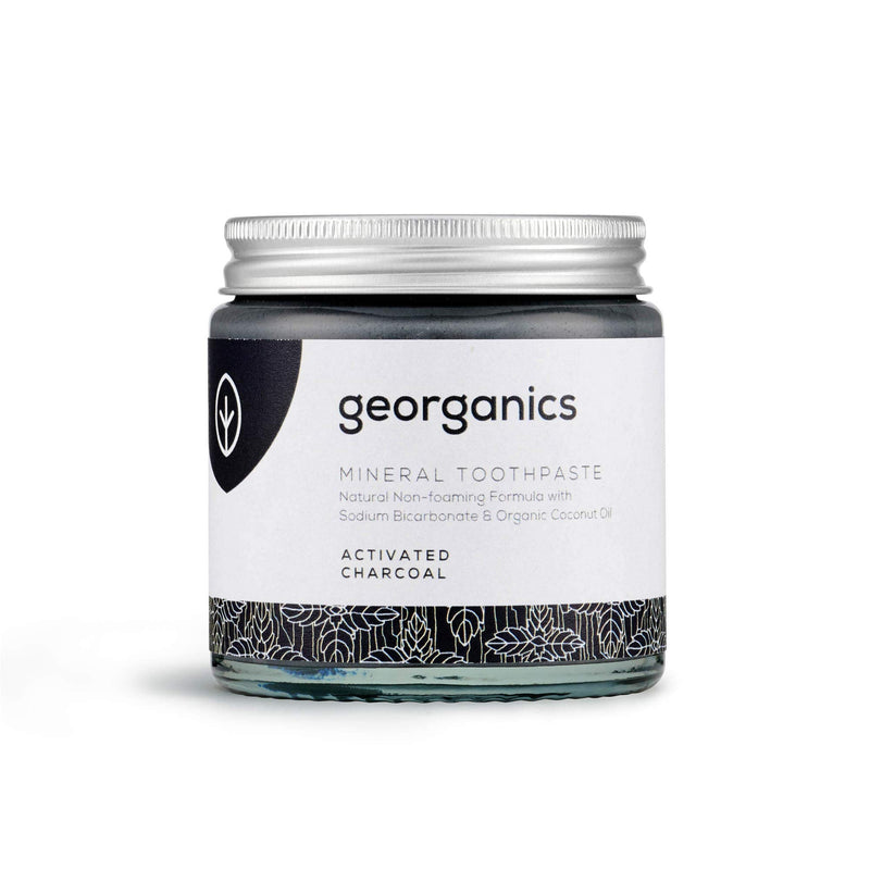 Georganics Mineral Toothpaste - Non-foaming Formula with Virgin Coconut Oil - Vegan, SLS, Cruelty and Fluoride Free - Charcoal - 120ml Activated Charcoal 120 ml (Pack of 1) - BeesActive Australia