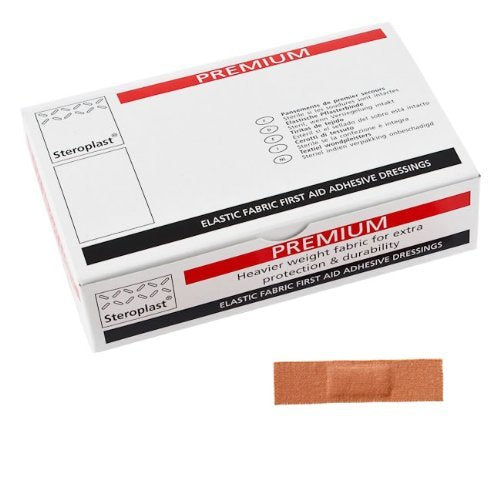 Steroplast 6023 Premium Elastic Fabric Plasters Zinc oxide adhesive, 7.5cm x 2.5cm (Pack of 100) - BeesActive Australia