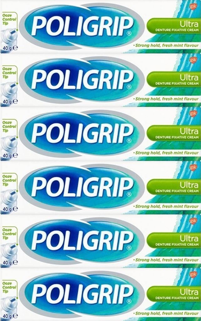 Poligrip Denture Fixative Cream Ultra 40g x 6 Packs by GSK - BeesActive Australia
