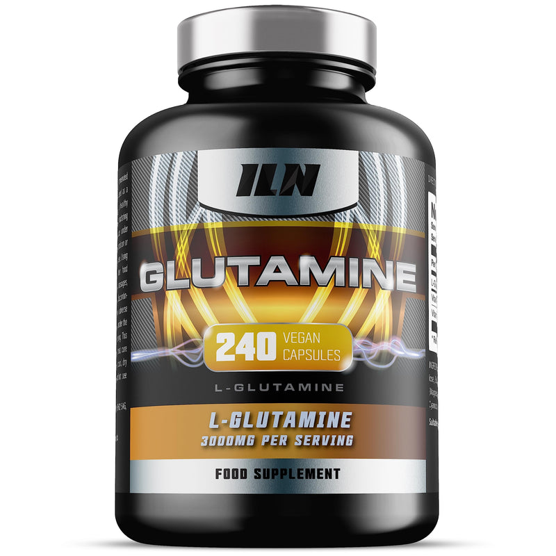 Glutamine - 3000mg L Glutamine Per Serving - Enhanced with D3 & B12 - Vegan and Vegetarian L-Glutamine (240 Capsules - 40 Servings) 240 Count (Pack of 1) - BeesActive Australia