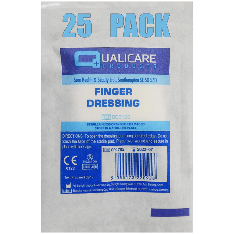 25 PACK OF QUALICARE FIRST AID STERILE MEDICAL ADHESIVE FINGER WOUND CUT BANDAGE DRESSINGS - BeesActive Australia