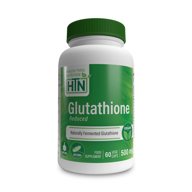 Health Thru Nutrition Glutathione Reduced 500mg | for Radiant Skin, Liver Support & Natural Detox | Vegan, Fermented, Non-GMO, Soy Free & Gluten Free Antioxidant Supplement - 60 Caps - BeesActive Australia