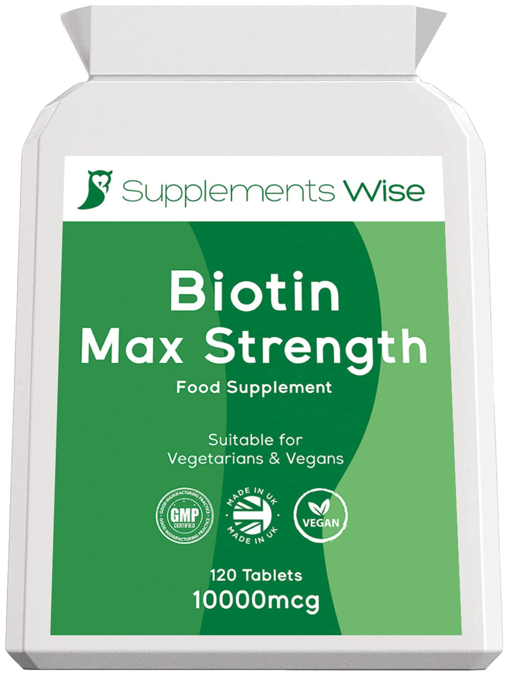 Biotin Hair Growth Supplement- 120 X 10000mcg Biotin Tablets - Thicker Hair and Fuller Beard - Faster Nail Growth - Healthy Skin - For Men or Women - Max Strength Hair Vitamins - Vitamin B7 Supplement - BeesActive Australia