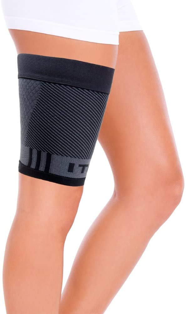 OrthoSleeve Thigh Quad Iliotibial Band Brace for Thigh Pain, Hamstring Weakness and ITB Syndrome Large Black - BeesActive Australia