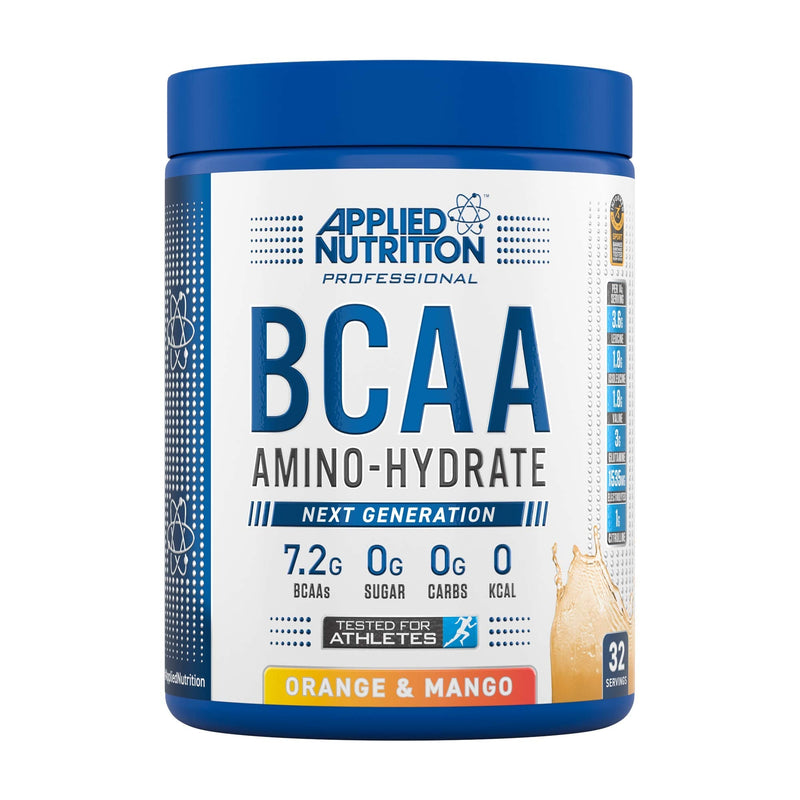 Applied Nutrition BCAA Powder - Branched Chain Amino Acids BCAAs Supplement, Amino Hydrate Intra Workout & Recovery Energy Drink (450g - 32 Servings) (Orange & Mango) Orange & Mango 450 g (Pack of 1) - BeesActive Australia