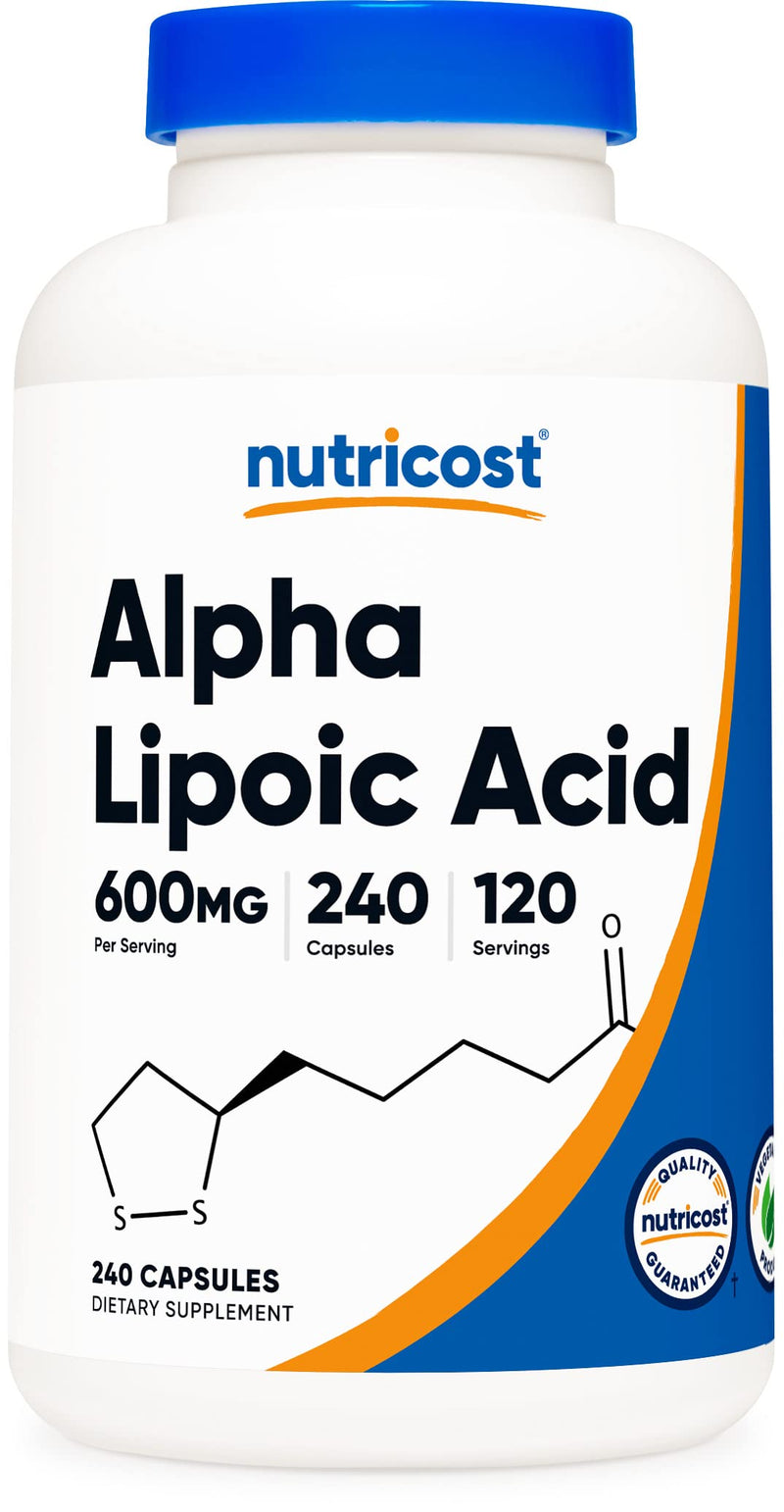 Nutricost Alpha Lipoic Acid 600mg Per Serving, 240 Capsules - Gluten Free, Veggie Capsules, Soy Free & Non-GMO - BeesActive Australia