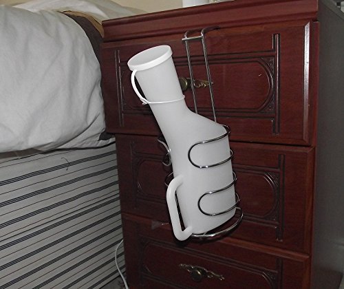 Urine Bottle Holder - Urinal and Holder - Keep Bottle Within Reach and avoids Spills -Chrome - from Bayliss Mobility - BeesActive Australia