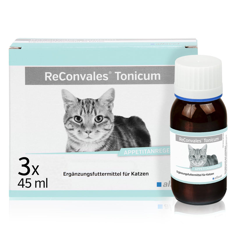 alfavet ReConvales Tonicum Cat Liquid Supplement (3 x 45 ml) – Nutritional Support for Cats – Appetite & Recovery Tonic 45 ml (3er Pack)