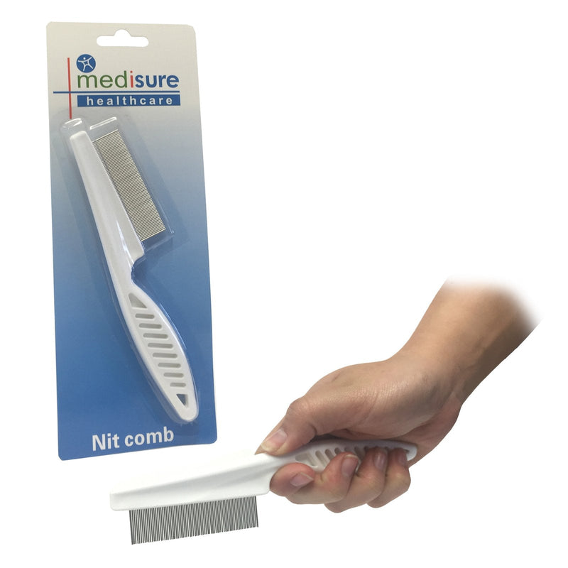Medisure DURABLE EFFECTIVE LARGE HANDLE FLEA LICE FINE METAL TOOTH KIDS HAIR NIT COMB - BeesActive Australia