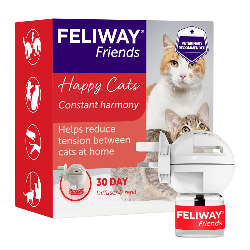 FELIWAY Friends 30 Day Cat Calming Plug In Pheromone Diffuser Starter Kit, 48ml - Helps create harmony and resolve conflict in multi cat households, Veterinary Recommended, Clinically Proven 48 ml (Pack of 1)