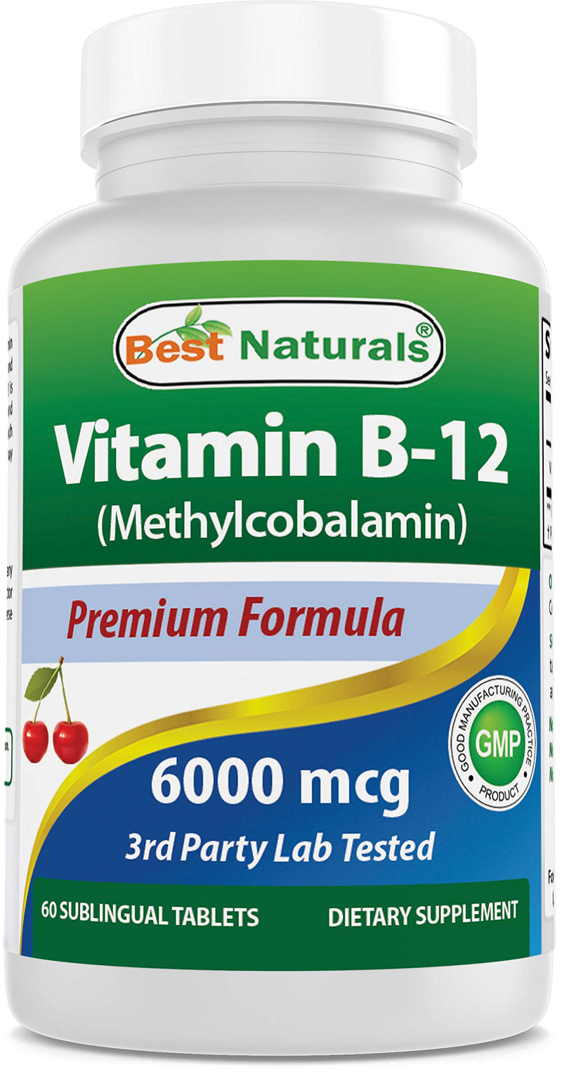 Best Naturals Vitamin B-12 as Methylcobalamin (Methyl B12), 6000 mcg Tablet, 60 Count 60 Count (Pack of 1) - BeesActive Australia