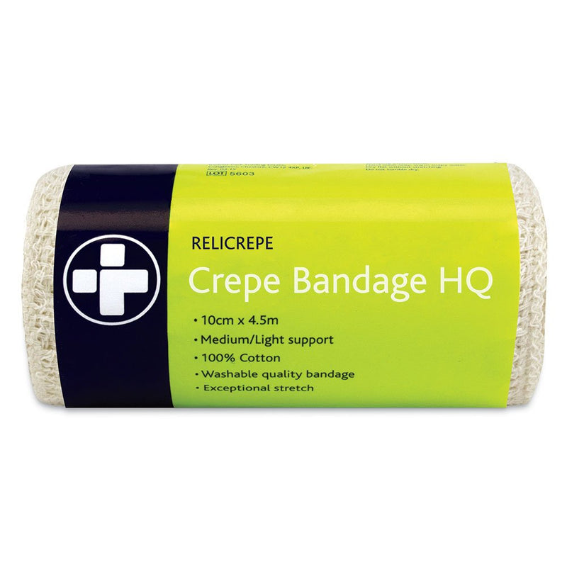 Reliance Medical 400 x 10 cm White HQ Grade Relicrepe Crepe Bandage - Pack of 10 10cm x 4m - BeesActive Australia