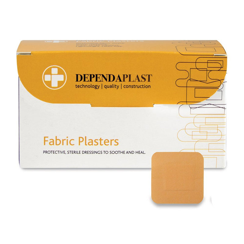 Reliance Medical - DENTAPLAST Advanced Fabric Plasters - Protective, Sterile, Brown Dressings to Soothe And Heal, With Stretchable, Water-Repellent Fabric, Box of 100 (4 cm x 4 cm) 4x4 cm (Pack of 100) - BeesActive Australia