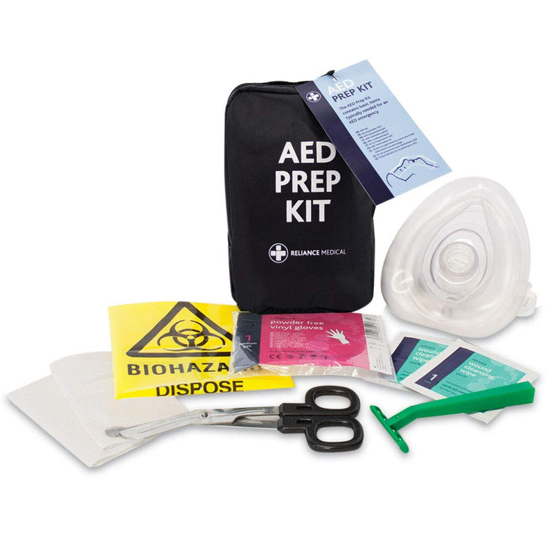 Reliance Medical AED Prep Kit in Black Bag with Belt Loop - Contains Items to Ease Use of a Defibrillator for AED Emergency - BeesActive Australia