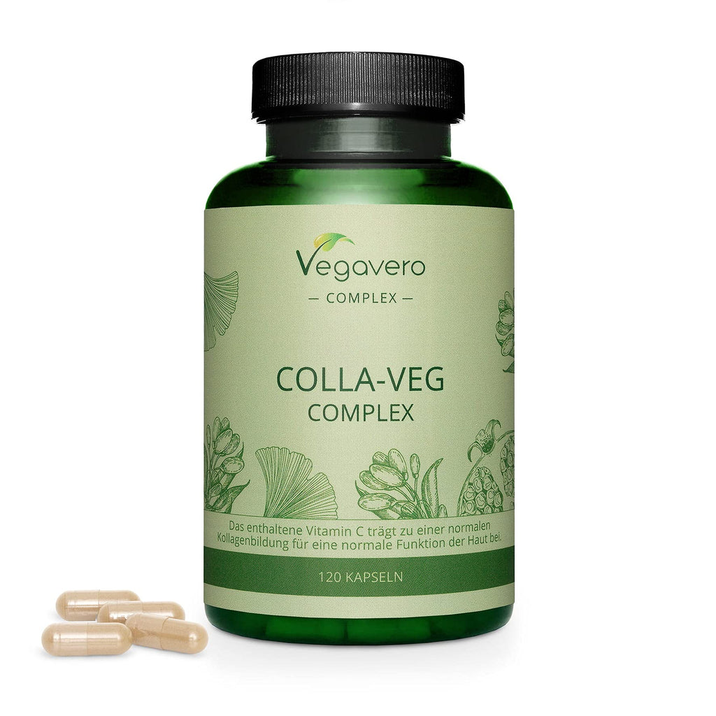 Vegan Collagen Supplement Vegavero� | 2000mg | Complex with L-Lysine, L-Proline, Vitamin C (Acerola) & Superfoods Extracts | NO Additives | Lab-Tested | 120 Capsules 120 Count (Pack of 1) - BeesActive Australia