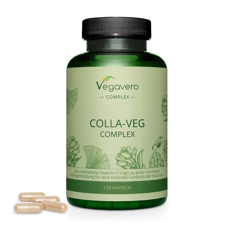Vegan Collagen Supplement Vegavero� | 2000mg | Complex with L-Lysine, L-Proline, Vitamin C (Acerola) & Superfoods Extracts | NO Additives | Lab-Tested | 120 Capsules 120 Count (Pack of 1) - BeesActive Australia