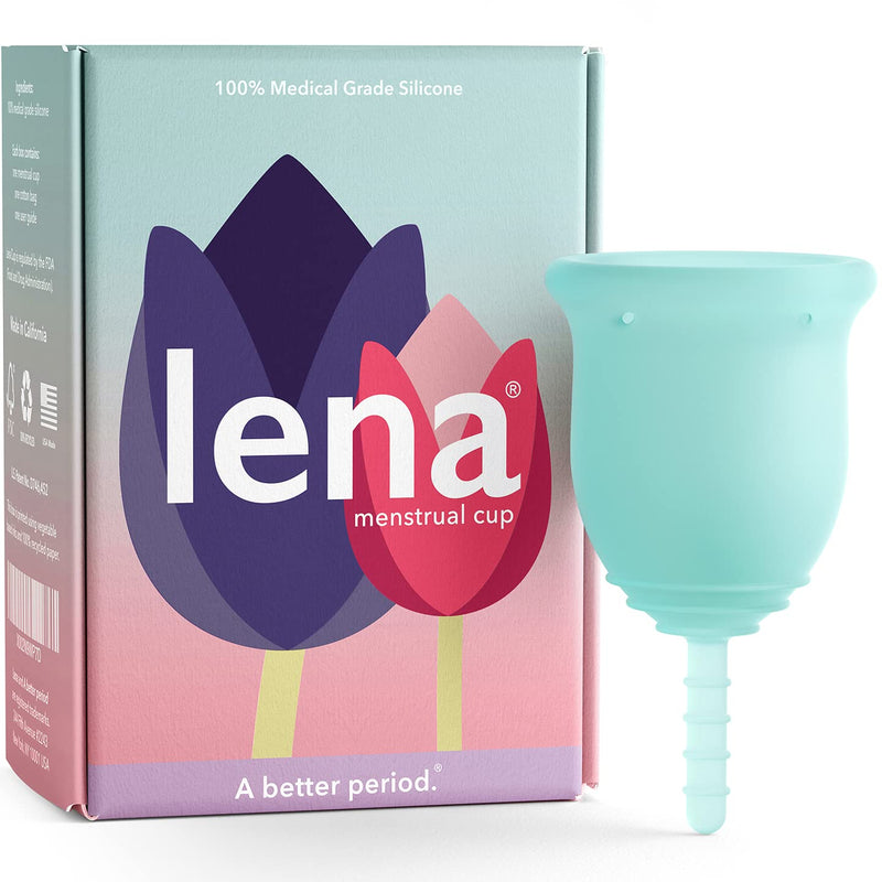 Lena Menstrual Cup - Reusable Period Cup - Tampon and Pad Alternative - Regular Flow - Small - Turquoise - BeesActive Australia