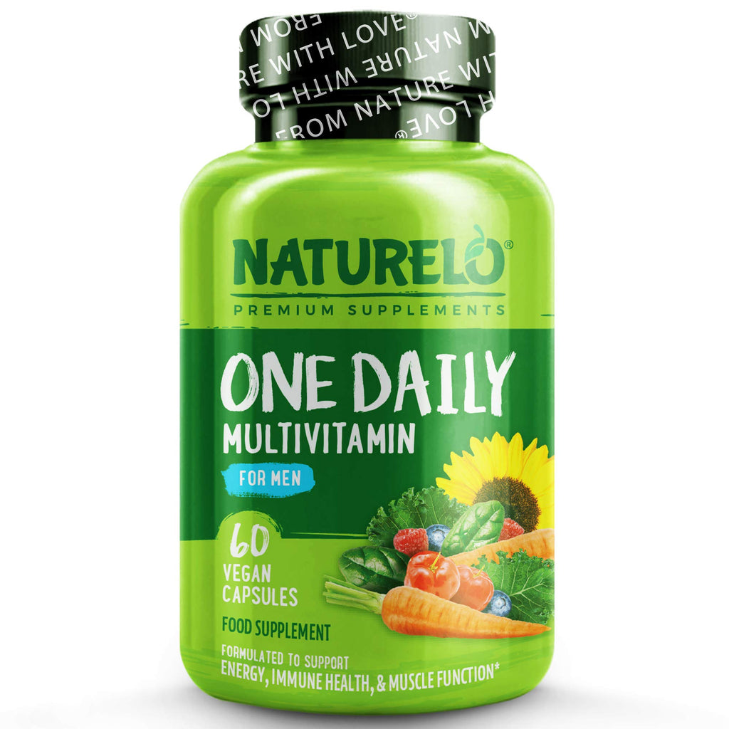 NATURELO One Daily Multivitamin for Men - with Natural Food-Based Vitamins, Minerals, Fruit & Vegetable Extracts - Best for Maintaining Essential Nutrients - 60 Vegan Capsules | 2 Month Supply 60 Count (Pack of 1) - BeesActive Australia