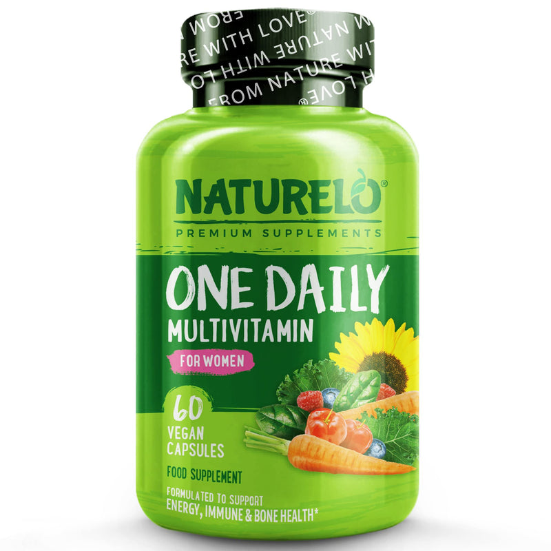 NATURELO One Daily Multivitamin for Women - with Natural Food-Based Vitamins, Minerals, Fruit & Vegetable Extracts - Best for Maintaining Essential Nutrients - 60 Vegan Capsules | 2 Month Supply - BeesActive Australia