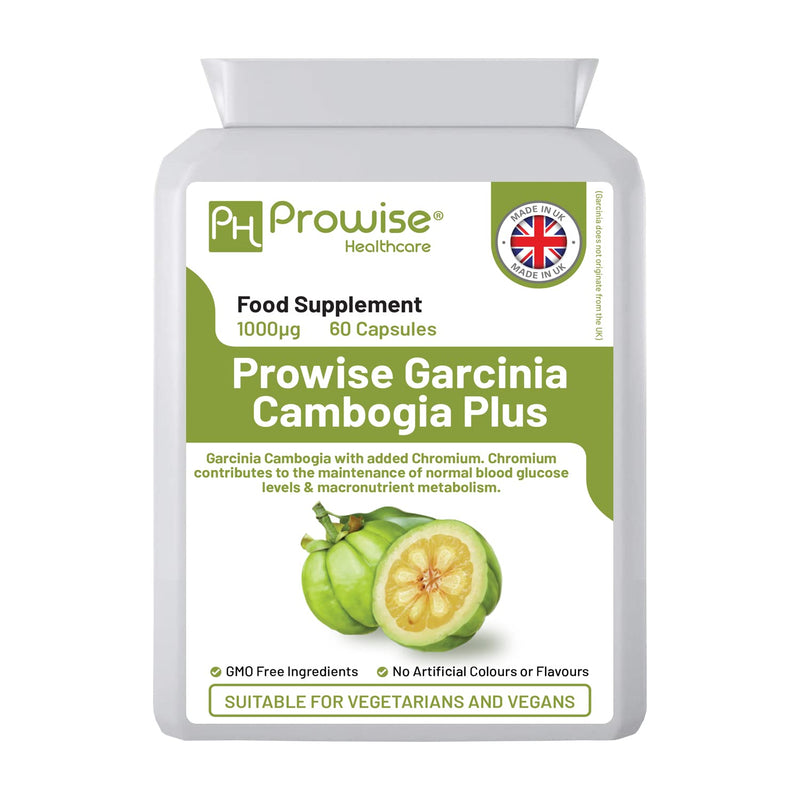 Garcinia Cambogia with Added Chromium 60 Capsules | Daily Dosage 1000mg | Vegan & Vegetarian-Friendly | Garcinia Cambogia Extract Maximum Strength | Made In the UK by Prowise Healthcare - BeesActive Australia