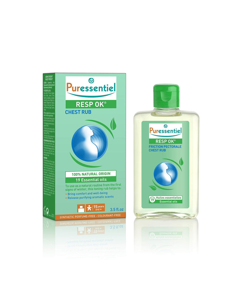 Puressentiel Resp OK Chest Rub 100ml - 100% Natural Origin - Confort & Well-Being - Massage onto The Chest - Non-Greasy Lotion - BeesActive Australia