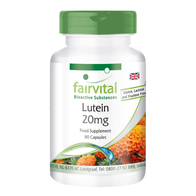 Fairvital | Lutein 20mg - Bulk Pack for 3 Months - Vegan - HIGH Dosage - 90 Capsules - microencapsulated - BeesActive Australia