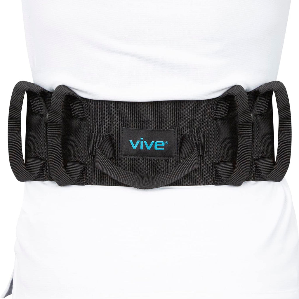 Vive Transfer Belt with Handles - Safety Gait Assist - Bariatric, Elderly, Gate Strap Quick Release (Black) - BeesActive Australia