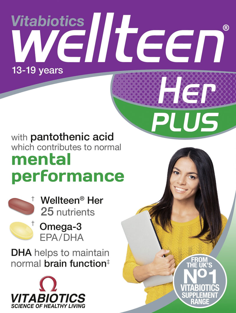 Vitabiotics Wellteen Her Plus - 56 Tablets/Capsules, 56 Count (Pack of 1) For Teenage Girls - BeesActive Australia