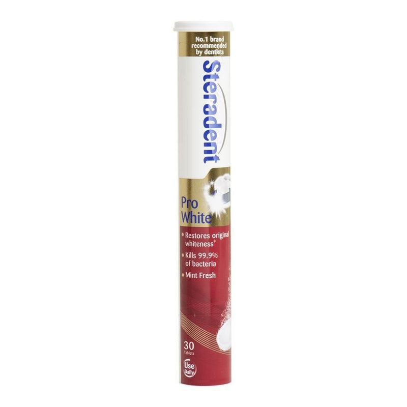 THREE PACKS of Steradent Pro White Denture Cleanser 30 Tablets - BeesActive Australia