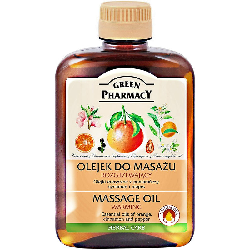 Green Pharmacy Body Massage Essential Warming Oil Orange Cinnamon and Pepper Natural Oils 200 ml - BeesActive Australia