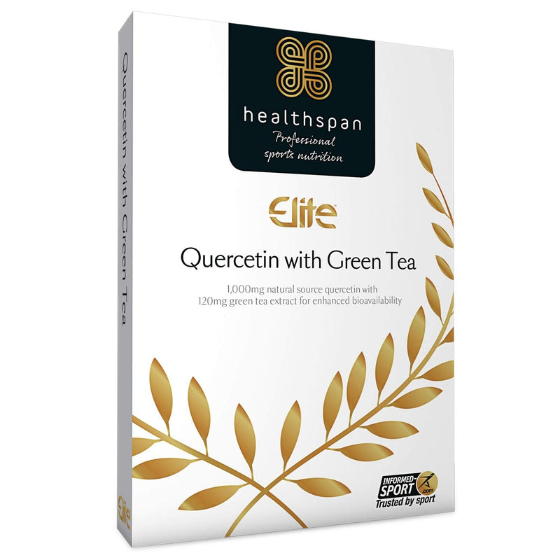 Healthspan Elite Quercetin 333mg with Green Tea | 90 Capsules | All Blacks Official Partner | 120 mg Green Tea to Aid Absorption | Additional Nutrition Protection | Informed Sport Accredited | Vegan - BeesActive Australia